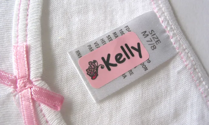 Stick on name labels for clothes - K2 TK01