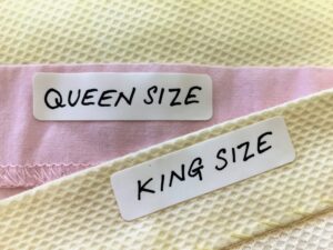 Laundry labels for bedding