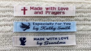 Fabric sewing labels prayers