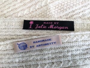 Sew in 5-8 inch wide woven labels Woven sew in labels