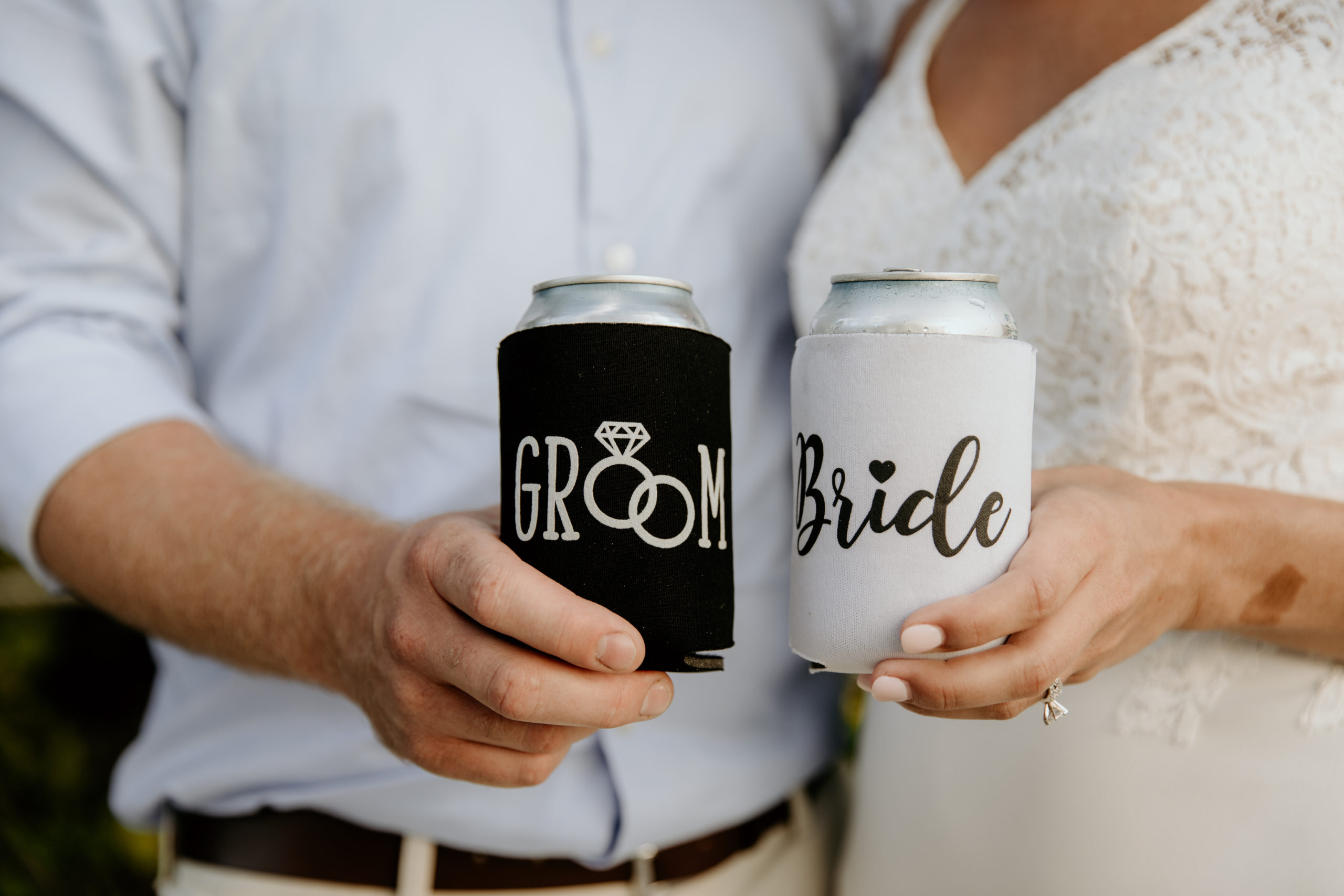 Can koozies for groom and bride