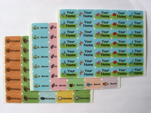 80 stick-on name labels for clothes and objects