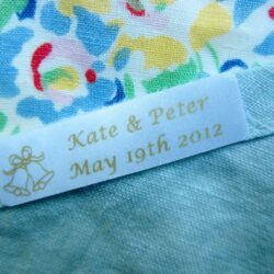 satin labels for wedding gifts