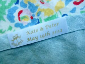 satin labels for wedding gifts