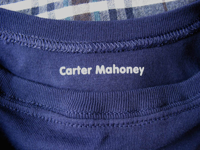 Personalised Iron On Name Labels for clothes, school name tags, stretchy